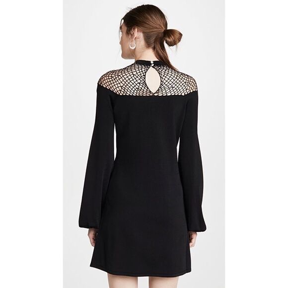 Joos Tricot Swarovski Fish Net Body Con Dress Black Size Extra Small - Picture 3 of 12